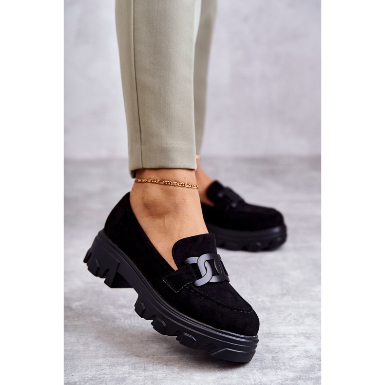 Vinceza Zapatos de gamuza para mujer en la plataforma Black Janne negro 1