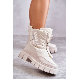 PM1 Botas De Nieve Cálidas De Mujer Con Cremallera Beige Marit 1