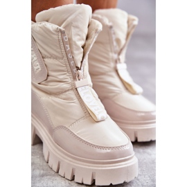 PM1 Botas De Nieve Cálidas De Mujer Con Cremallera Beige Marit 2