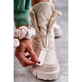 PM1 Botas De Nieve Cálidas De Mujer Con Cremallera Beige Marit 5