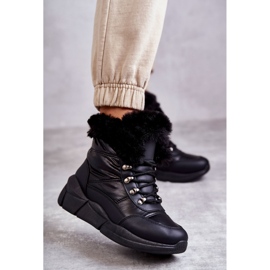 PE1 Botas De Nieve De Mujer Con Cordones Negro Anna 1