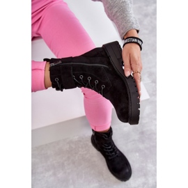 Botas Mujer Ante Cordones Tacón Plano Negro Firmina 1 Botas Mujer Ante Cordones Tacón Plano Negro Firmina 1