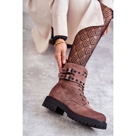 Botas Cálidas Mujer Ante Marrón Claro Plata 8
