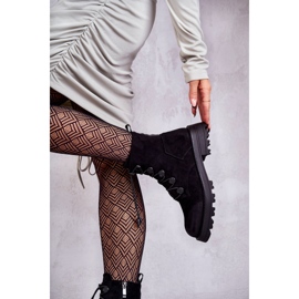 Botas Cálidas De Mujer De Ante Con Canalé Helia Negro 3