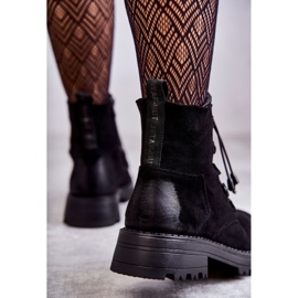 Botas Cálidas De Mujer De Ante Con Canalé Helia Negro 1