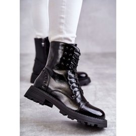 PJ1 Botas Lacadas Con Tachuelas Negro Palmira 1