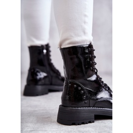 PJ1 Botas Lacadas Con Tachuelas Negro Palmira 2