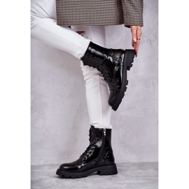 PJ1 Botas Lacadas Con Tachuelas Negro Palmira 4