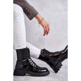 PJ1 Botas Lacadas Con Tachuelas Negro Palmira 7