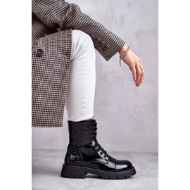 PJ1 Botas Lacadas Con Tachuelas Negro Palmira 9