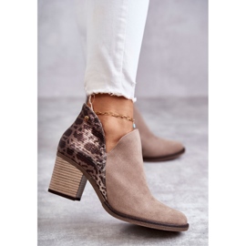 Botas de cuero para mujer con tacón alto Maciejka Beige 04492-43 marrón 1