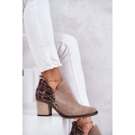 Botas de cuero para mujer con tacón alto Maciejka Beige 04492-43 marrón 8