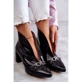 Botas de cuero en un poste Maciejka Negro 05262-01 8