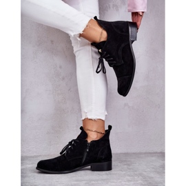 Botines Ante Botines Cordones Nicole 2781 Negro 3