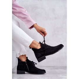 Botines Ante Botines Cordones Nicole 2781 Negro 8