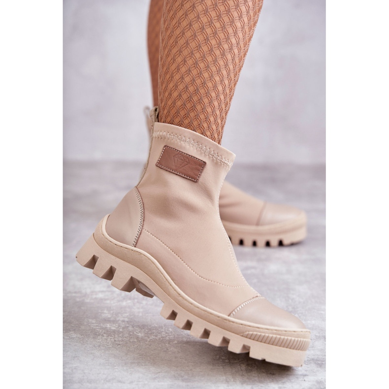 Botas de tela mujer Nicole 2703 Beige 1
