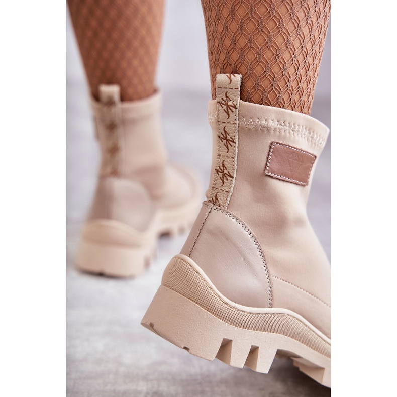 Botas de tela mujer Nicole 2703 Beige 2