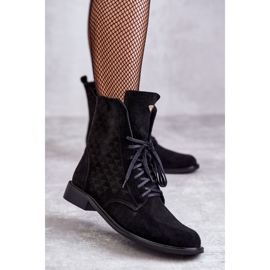 Botines cordones ante Nicole 2751 Negro 1