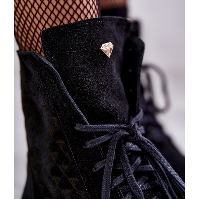 Botines cordones ante Nicole 2751 Negro 2