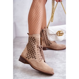 Botines cordones ante Nicole 2751 Beige 5