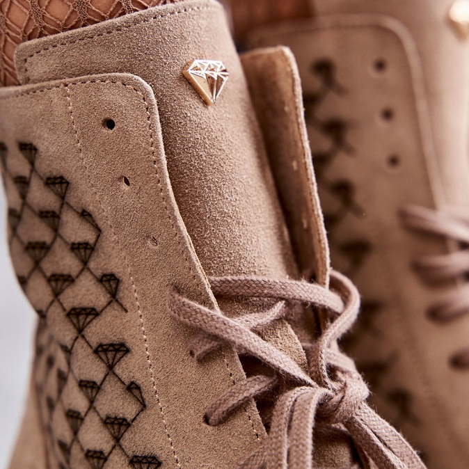 Botines cordones ante Nicole 2751 Beige 2