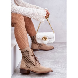 Botines cordones ante Nicole 2751 Beige 6