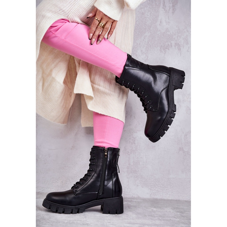 Vinceza Botas de cuero con cremallera Tonje negra negro 2