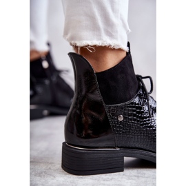 Vinceza Botas cálidas con cordones en negro lacado Cathrine 4