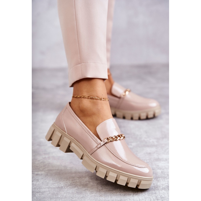 Sergio Leone Zapatos lacados con cadena Beige Anne 1