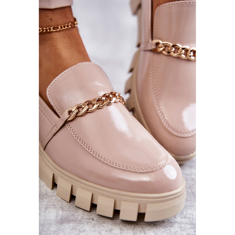 Sergio Leone Zapatos lacados con cadena Beige Anne 2