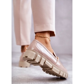 Sergio Leone Zapatos lacados con cadena Beige Anne 3