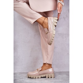 Sergio Leone Zapatos lacados con cadena Beige Anne 4