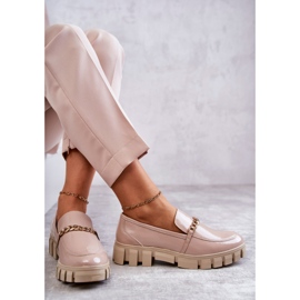 Sergio Leone Zapatos lacados con cadena Beige Anne 6