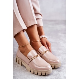 Sergio Leone Zapatos lacados con cadena Beige Anne 7