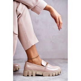 Sergio Leone Zapatos lacados con cadena Beige Anne 9
