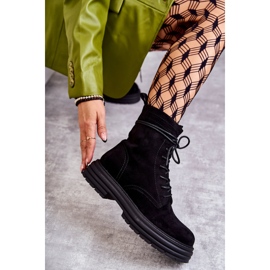 S.Barski Botas Mujer Ante Atadas Negras Afra negro 9