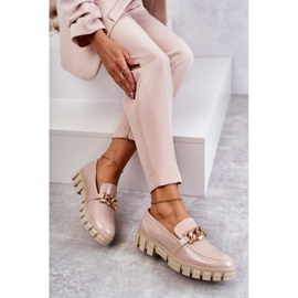 Sergio Leone Mocasines Lacados Con Plataforma Beige Inger 3