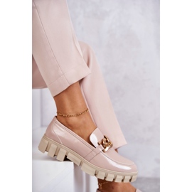 Sergio Leone Mocasines Lacados Con Plataforma Beige Inger 4