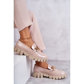 Sergio Leone Mocasines Lacados Con Plataforma Beige Inger 5