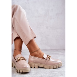 Sergio Leone Mocasines Lacados Con Plataforma Beige Inger 6