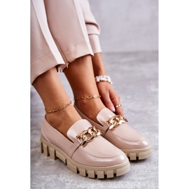 Sergio Leone Mocasines Lacados Con Plataforma Beige Inger 7