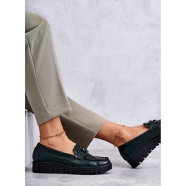 Sergio Leone Mocasines con Plataforma Verde Kjersti 5