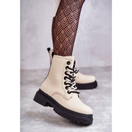 Botas Mujer Piel Workers Beige Claro Denila 1