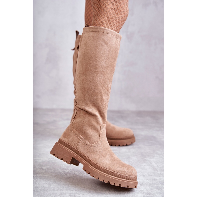 PE1 Botas Cálidas Hasta La Rodilla Mujer Helma Beige 1