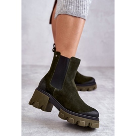 Botas De Mujer De Gamuza En La Plataforma Khaki Hilde verde 1