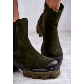 Botas De Mujer De Gamuza En La Plataforma Khaki Hilde verde 2