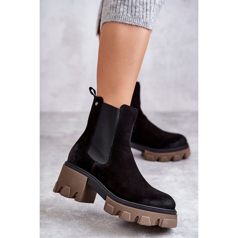 Botas Mujer Ante Plataforma Negro Hilde 1