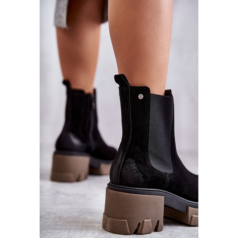 Botas Mujer Ante Plataforma Negro Hilde 2