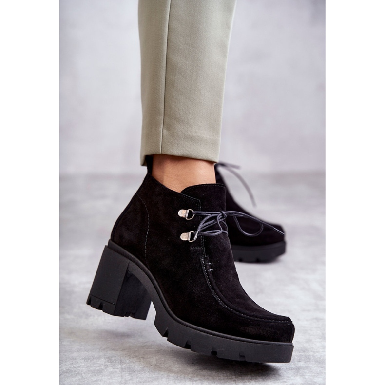 Botas Mujer Ante Atadas Negro Marianne 1