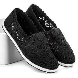 Seastar Slipons de encaje negro 4